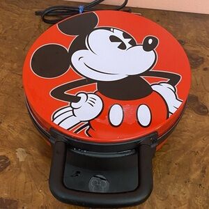 Mickey Mouse Red Disney Waffle Maker 7”